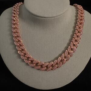 Rose Gold Miami Cuban Link Necklace 24in 12.6mm~NEW